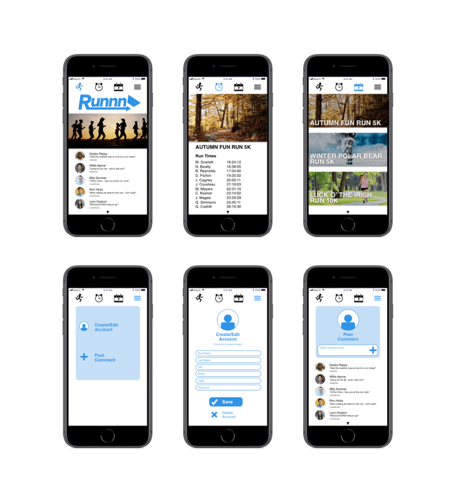Runnn! app final visual design